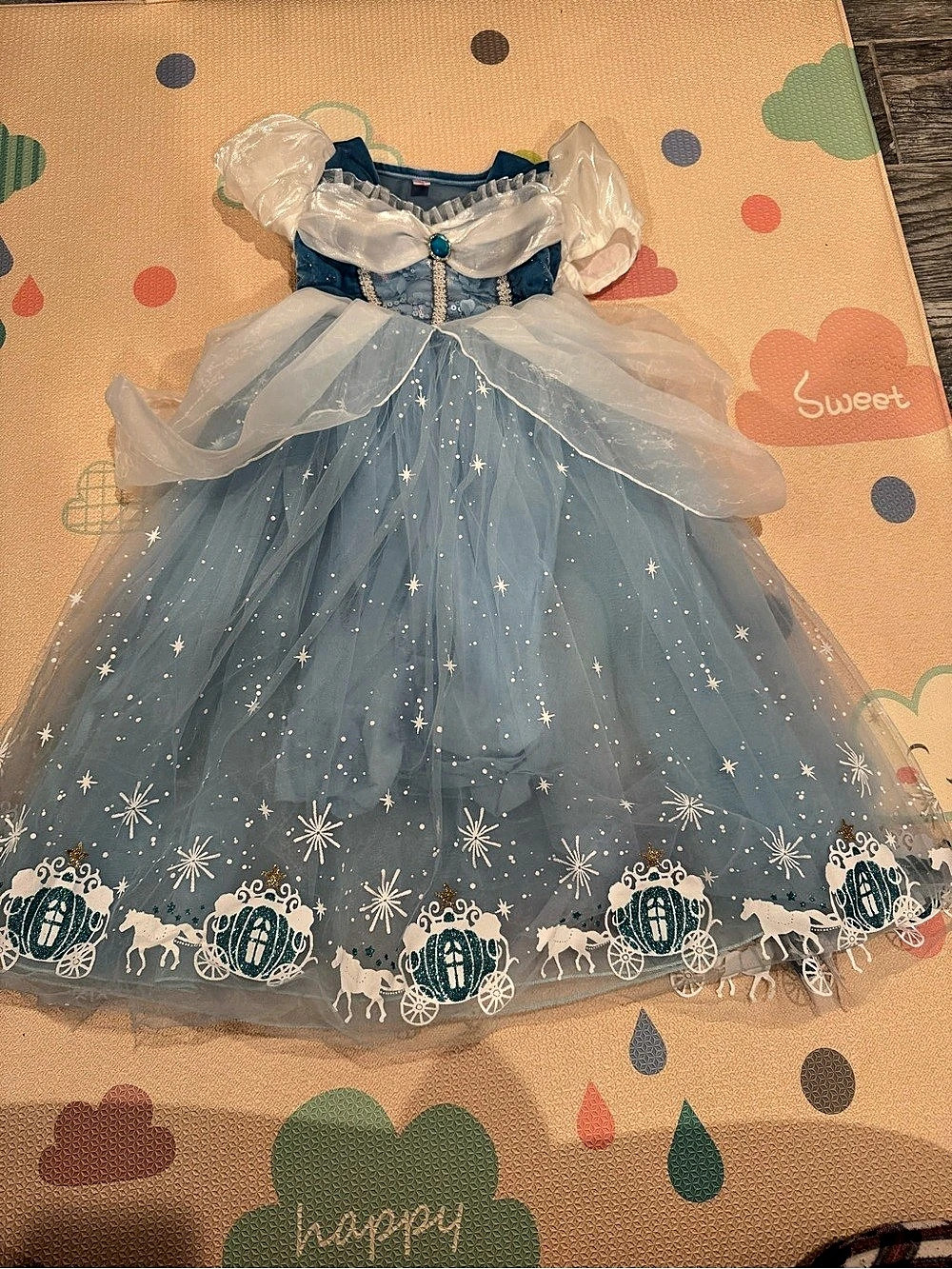 Bonnie Jean Girls Blue & White Formal Dress Like New